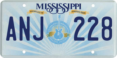 MS license plate ANJ228