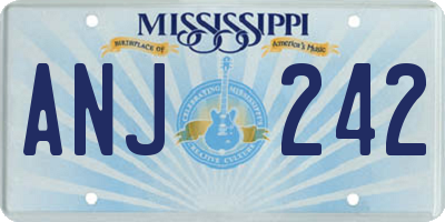 MS license plate ANJ242