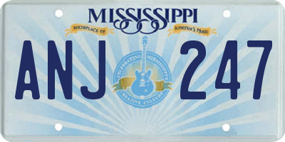 MS license plate ANJ247