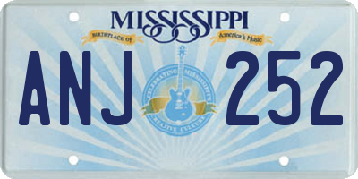 MS license plate ANJ252