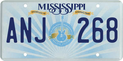 MS license plate ANJ268