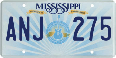 MS license plate ANJ275