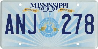 MS license plate ANJ278