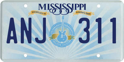 MS license plate ANJ311