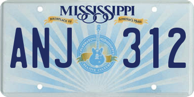 MS license plate ANJ312