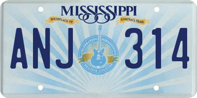 MS license plate ANJ314