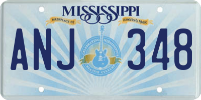 MS license plate ANJ348