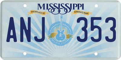 MS license plate ANJ353