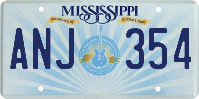 MS license plate ANJ354