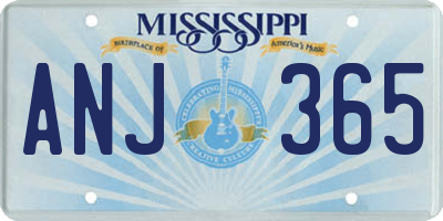 MS license plate ANJ365