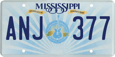 MS license plate ANJ377