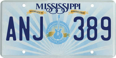 MS license plate ANJ389