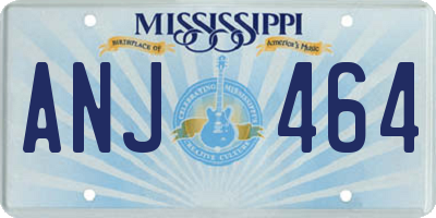 MS license plate ANJ464