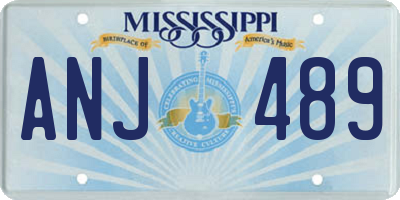 MS license plate ANJ489