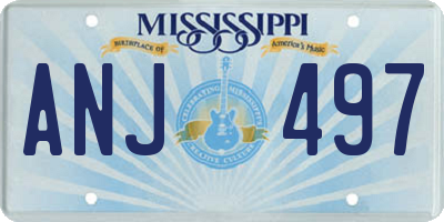 MS license plate ANJ497