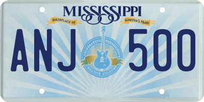 MS license plate ANJ500