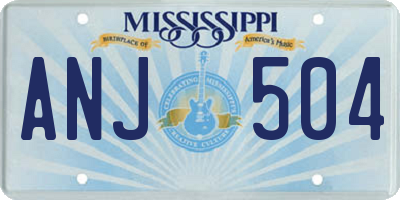 MS license plate ANJ504
