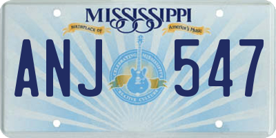 MS license plate ANJ547