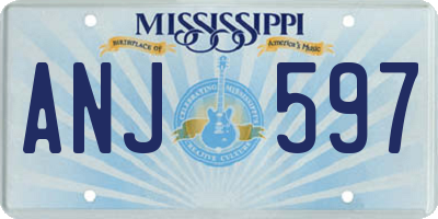 MS license plate ANJ597