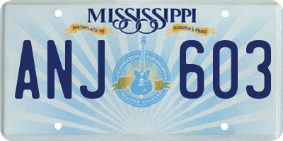 MS license plate ANJ603