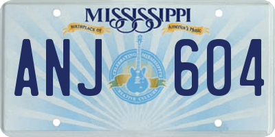 MS license plate ANJ604