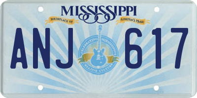 MS license plate ANJ617