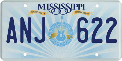 MS license plate ANJ622