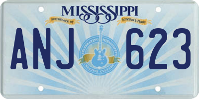 MS license plate ANJ623