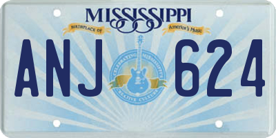 MS license plate ANJ624