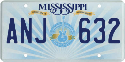 MS license plate ANJ632