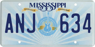 MS license plate ANJ634