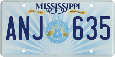 MS license plate ANJ635