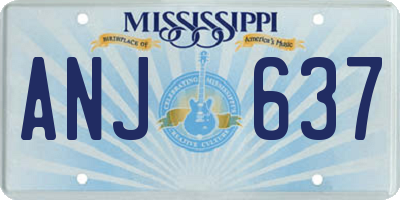 MS license plate ANJ637