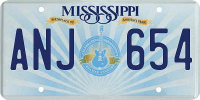 MS license plate ANJ654