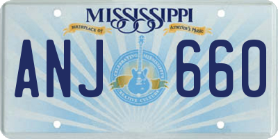 MS license plate ANJ660