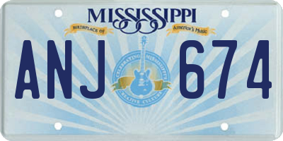 MS license plate ANJ674
