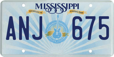 MS license plate ANJ675