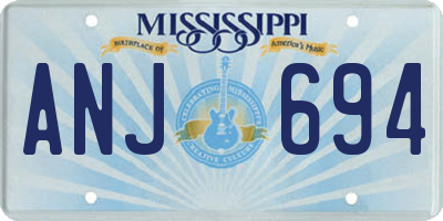 MS license plate ANJ694