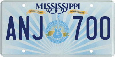 MS license plate ANJ700