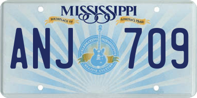 MS license plate ANJ709