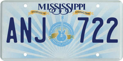 MS license plate ANJ722