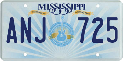 MS license plate ANJ725