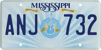 MS license plate ANJ732