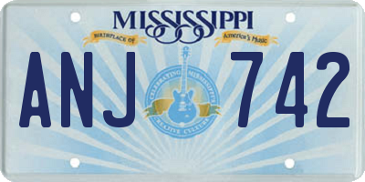 MS license plate ANJ742
