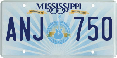 MS license plate ANJ750