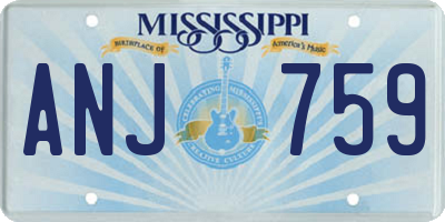 MS license plate ANJ759
