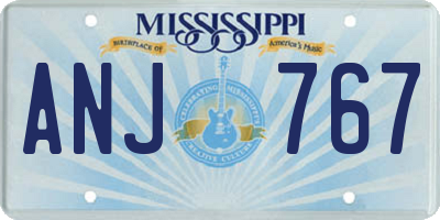 MS license plate ANJ767