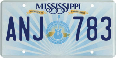MS license plate ANJ783