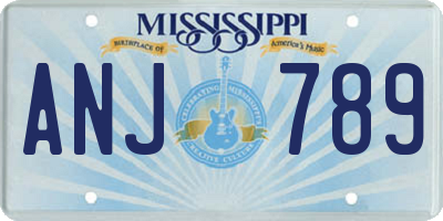 MS license plate ANJ789
