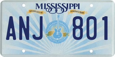 MS license plate ANJ801
